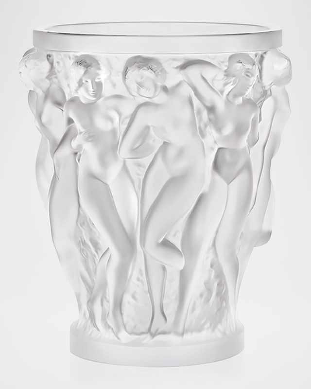 Bacchantes Clear Crystal Vase, 9.5"